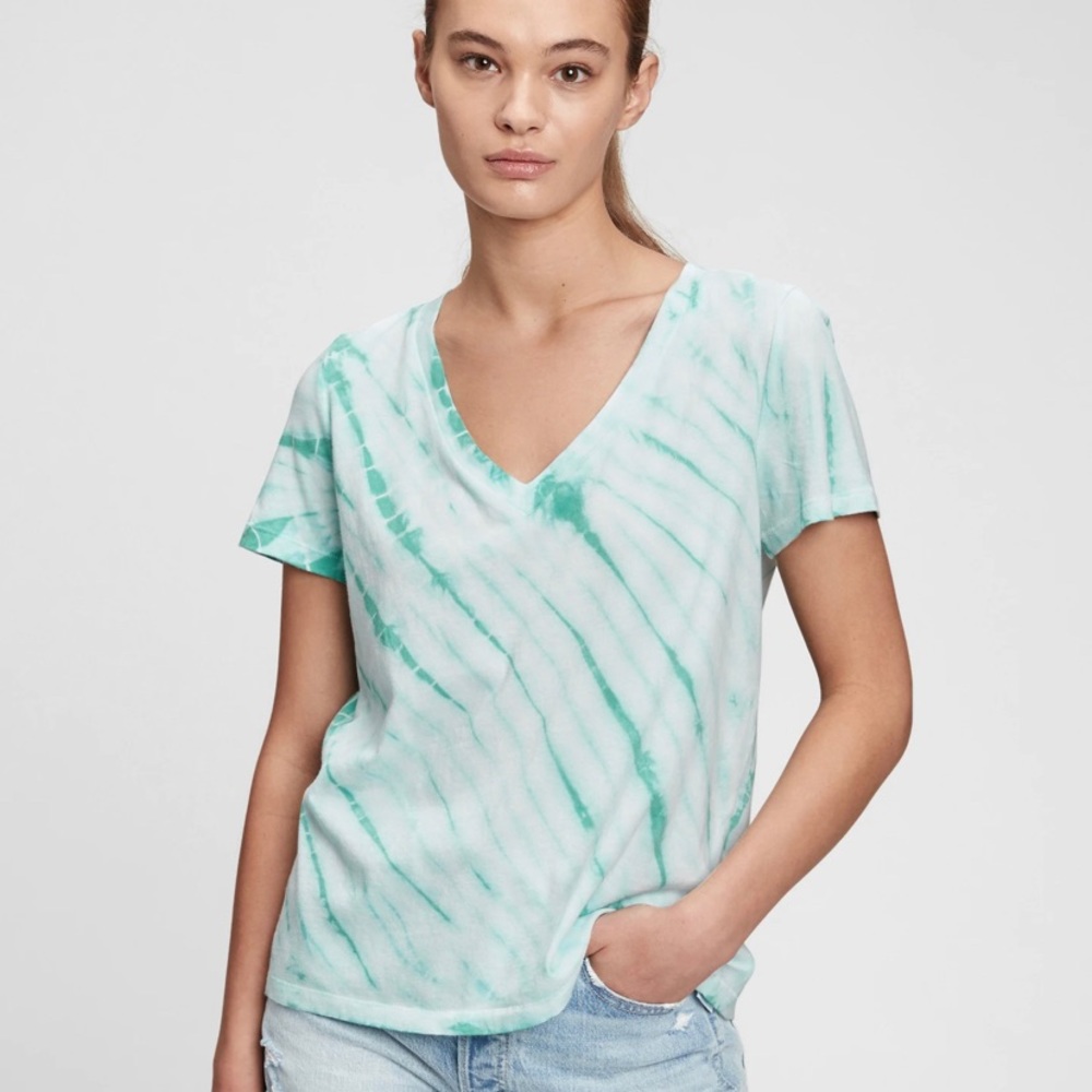 NWT Vibrant organic cotton teal tie dye shirt